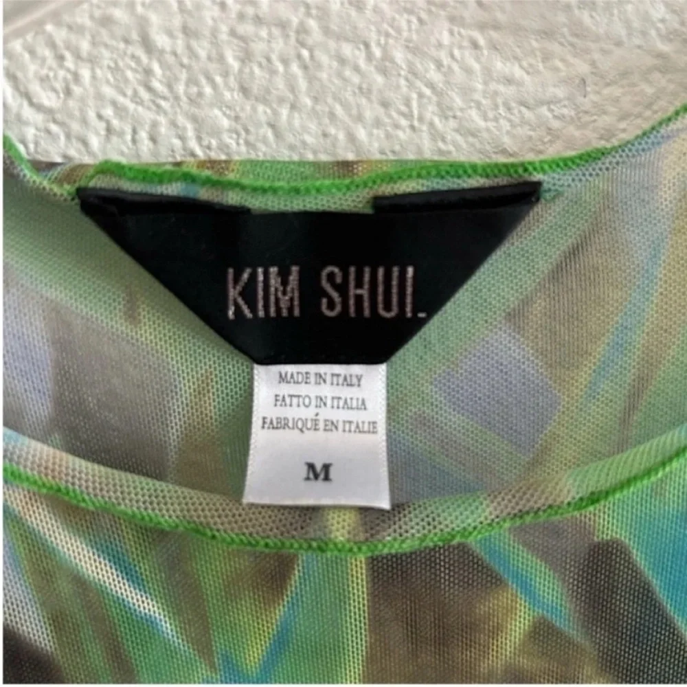 Kim Shui Green Mesh Print Top and Skirt Set